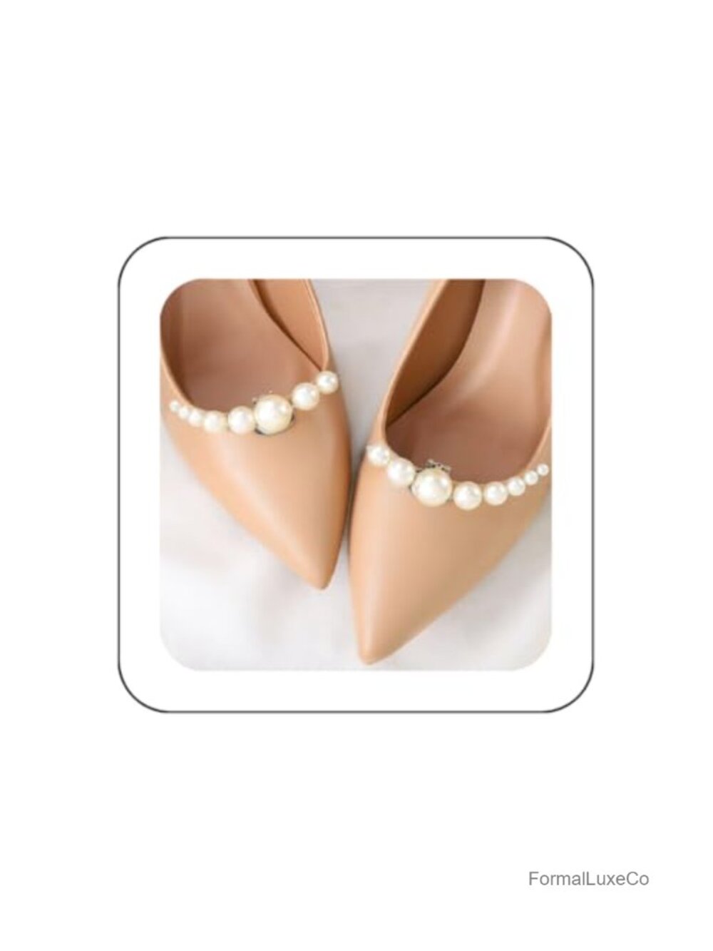 Pearl Shoe Clips for Pumps Silver Alloy Buckle Clips Wedding Pack of 2